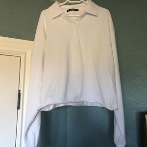 Brandy Melville collared white long sleeve shirt